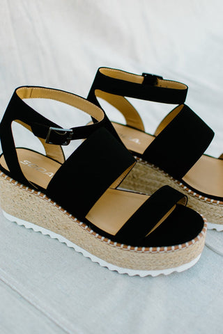 Black Suede Platform Sandal