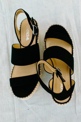 Black Suede Platform Sandal