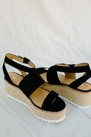 Black Suede Platform Sandal