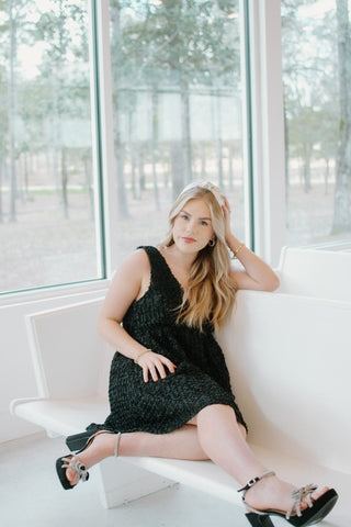 Black Textured Sleeveless Mini Dress | Select Trends Boutique
