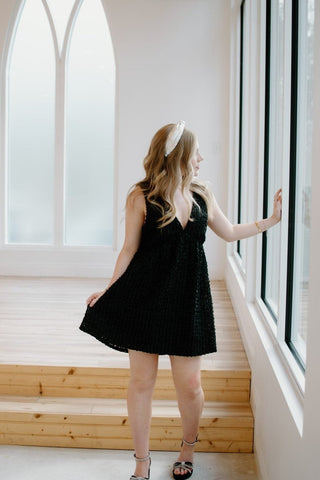 Black Textured Sleeveless Mini Dress | Select Trends Boutique