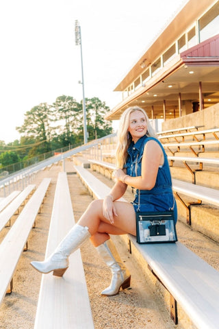 Black Trim Clear Bag W/ Sunglass Holder | Select Trends Boutique
