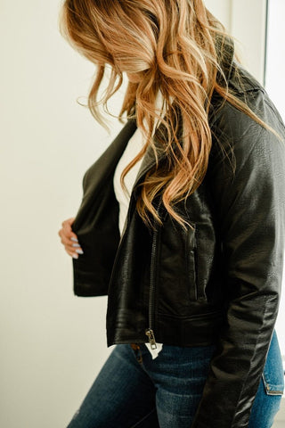 Black Vegan Leather Jacket | Select Trends Boutique