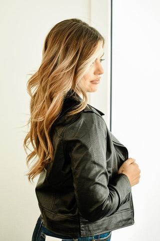 Black Vegan Leather Jacket | Select Trends Boutique