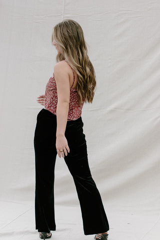 Black Velvet High Rise Trousers