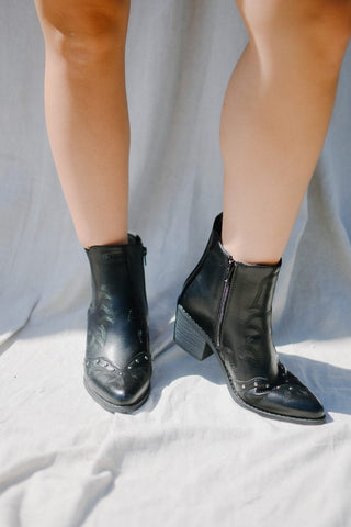 Black Western Detailed Bootie | Select Trends Boutique