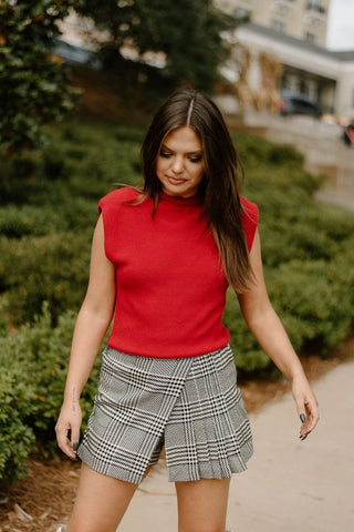 Black & White Plaid Mini Skort | Select Trends Boutique