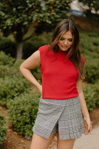 Black & White Plaid Mini Skort | Select Trends Boutique