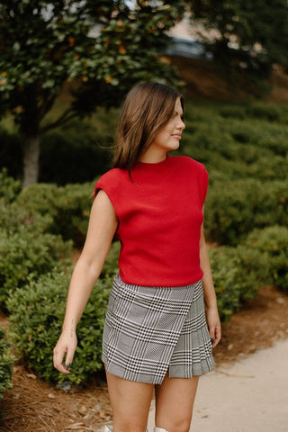 Black & White Plaid Mini Skort | Select Trends Boutique