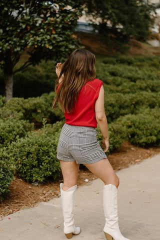 Black & White Plaid Mini Skort | Select Trends Boutique