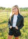 Black Zip Up Leather Jacket - Select Trends Boutique