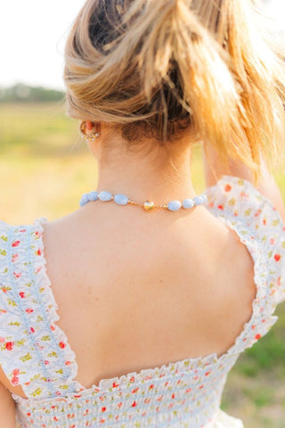 Blue Acrylic Beaded Necklace | Select Trends Boutique
