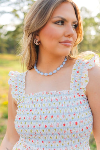 Blue Acrylic Beaded Necklace | Select Trends Boutique