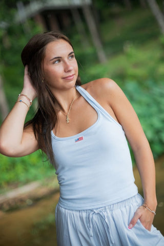 Blue American Flag Halter Top | Select Trends Boutique