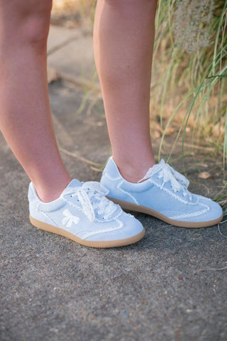 Blue Bow Detail Sneakers | Select Trends Boutique