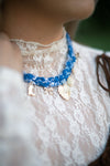 Blue Braided Charm Scarf Necklace - Select Trends Boutique