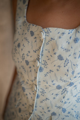 Blue Floral Jacquard Skort & Top Set - Select Trends Boutique