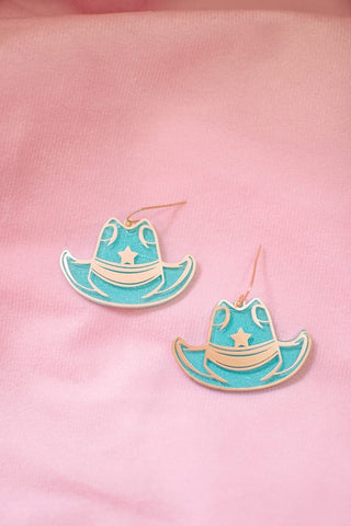 Blue & Gold Western Earrings from Select Trends Boutique