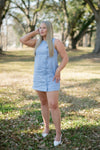 Blue Linen Button Up Scallop Dress - Select Trends Boutique