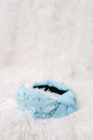 Blue Mini Bow Headband | Select Trends Boutique