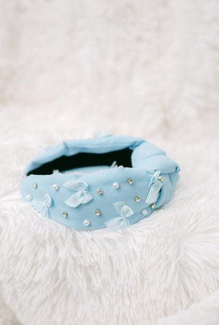 Blue Mini Bow Headband | Select Trends Boutique