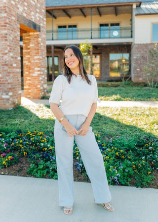 Blue Modern Pleated Trousers | Select Trends Boutique