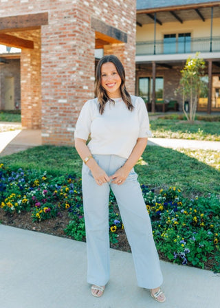 Blue Modern Pleated Trousers | Select Trends Boutique