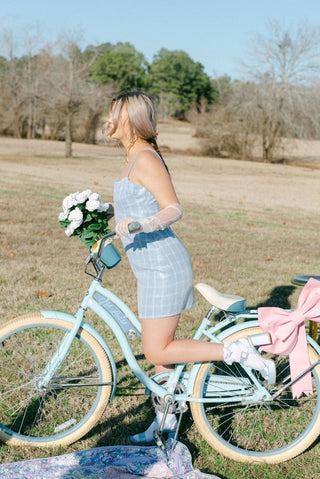 Blue Plaid Sequin Mini Dress - Select Trends Boutique