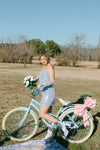 Blue Plaid Sequin Mini Dress