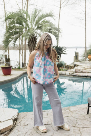 Blue Presley Primrose Halter Top | Select Trends Boutique