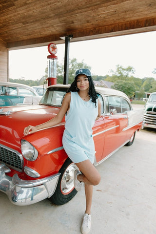 Blue Sleeveless T-Shirt Romper | Select Trends Boutique