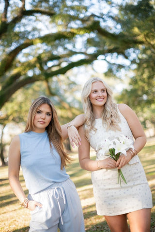Blue Sparkly Ribbed Sleeveless Top - Select Trends Boutique