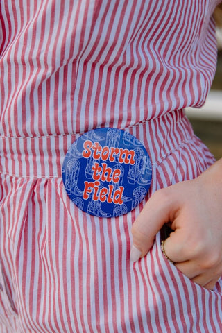 Blue Storm The Field Gameday Button - Select Trends Boutique