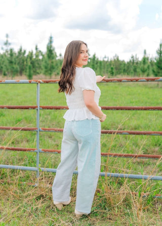 Blush Pink Floral Puff Sleeve Blouse | Select Trends Boutique