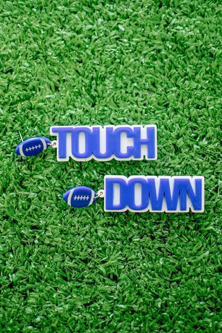 Blue Touchdown Drop Earrings from Select Trends Boutique