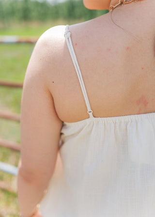 Blue Trim Beige Pleated Top | Select Trends Boutique