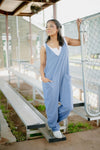 Blue Wash Casual Loose Jumpsuit - Select Trends Boutique
