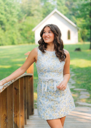 Blue & Yellow Floral Mini Dress | Select Trends Boutique
