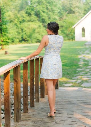 Blue & Yellow Floral Mini Dress