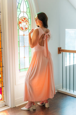 Blush Pink Open Back Maxi Dress | Select Trends Boutique