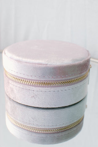 Blush Pink Velvet Jewelry Box