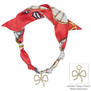 Bow Charm Red Scarf Necklace | Select Trends Boutique