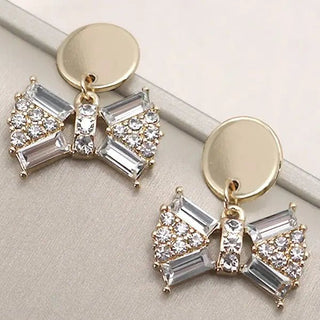 Bow Rhinestone Stud Earrings | Select Trends Boutique
