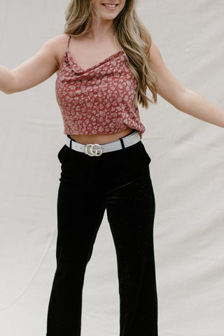 Brick Glitz Cowl Neck Top | Select Trends Boutique