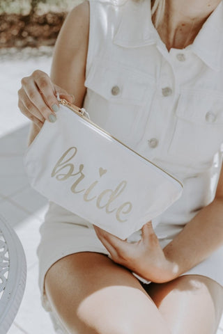 Bride White Makeup Bag | Select Trends Boutique