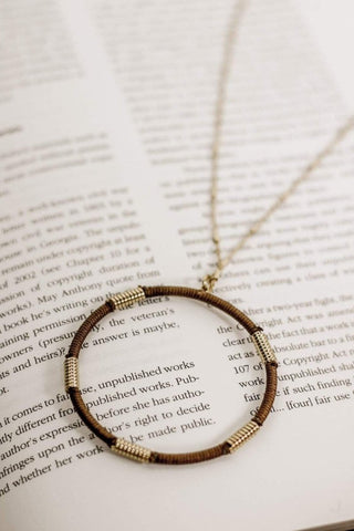 Bronze Threaded Hoop Necklace | Select Trends Boutique
