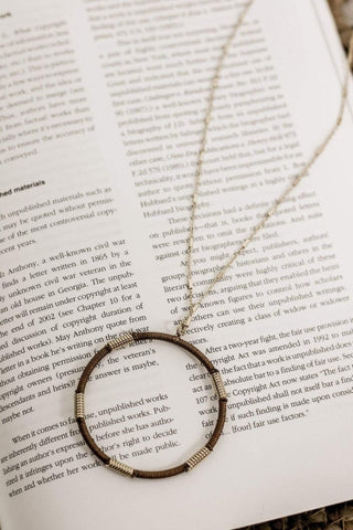Bronze Threaded Hoop Necklace | Select Trends Boutique