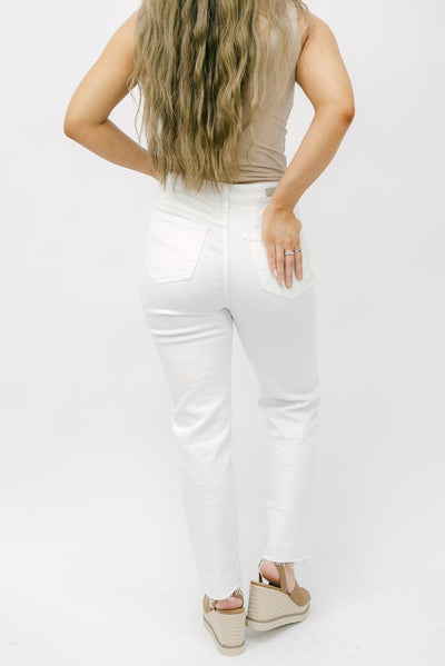 Cello White High Rise Straight Jeans