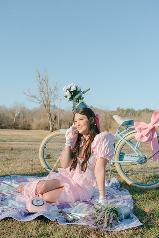 Baby Pink Button Ruffled Maxi Dress