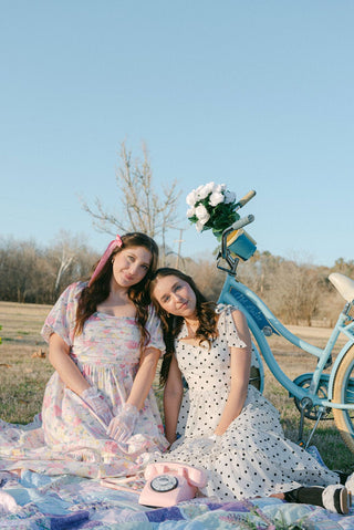 White Polka Dot Ruffle Maxi Dress